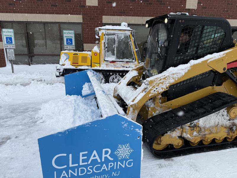 Clear Landscaping plough blade detail on a commercial site